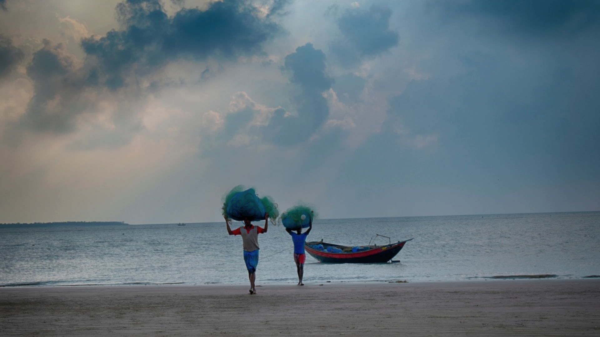 mousuni island sea beach fisherman